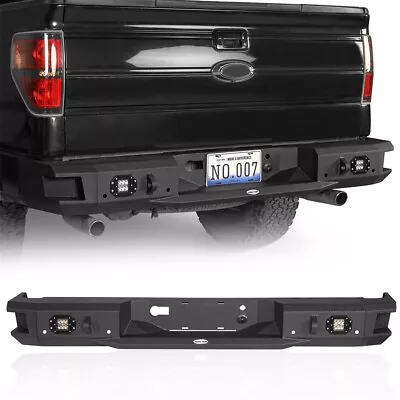 Fit 2006-2014 Ford F-150 Off-road Steel Rear Back Bumper W/ License Plate Holder • $499.59