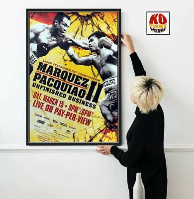 MANNY PACQUIAO Vs. JUAN MANUEL MARQUEZ (2): Original HBO Boxing Fight Poster 10D • $105.68