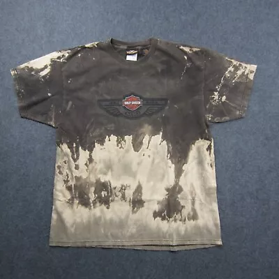 VTG Harley Davidson Shirt Mens XL Brown Tie Dye Bleached 100 Years Biker • $29.95