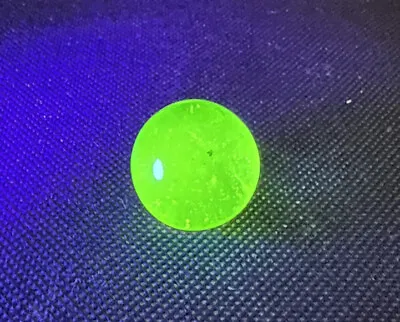 Vintage Uranium Glass Green Marble Shooter 1  USA UV Reactive GLOWS • $14.99