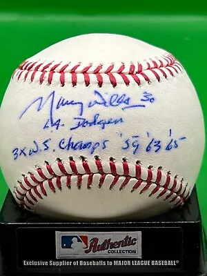 Maury Wills  Los Angeles Dodgers  Ws Champs 596365  Signed Oml Baseball • $79.99