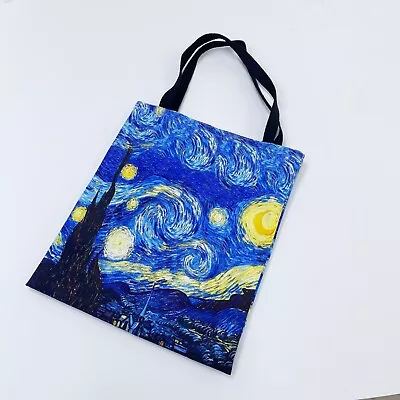 Vincent Van Gogh Starry Night Painting Printed Canvas Tote Bag Shoulder Purse • $9.99