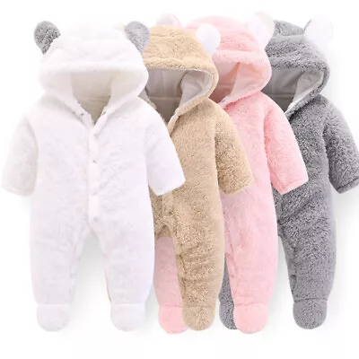 Newborn Baby Boy Girl Kids Bear Hooded Romper Jumpsuit Outfit Clothes Tops Pants • $21.99