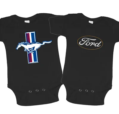 Ford Mustang Baby Clothes Cute One Piece Romper Baby Suit Black Tee Gifts • $18.95