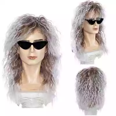 New Men's Synthetic Long Hair Wig Women's Wig Punk Fluffy Fiber Headwear • $30.19