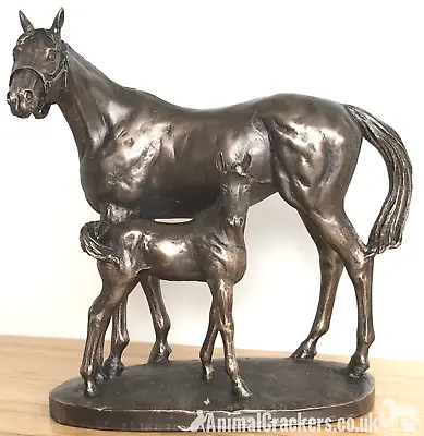 £65.95 • Buy Bronze Mare & Foal Ornament By David Geenty Horse Lover Gift Figurine Sculpture