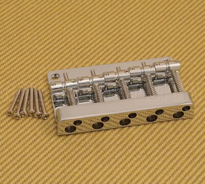 BB-509C High-Mass Chrome 5-String Bass Bridge 6-Hole Mount • $25