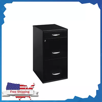 $61.99 • Buy Filing Cabinet 18 W, 3-Drawer Organizer File, Black For Home Office