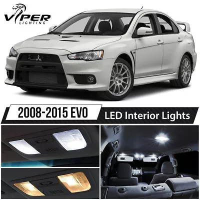 2008-2015 Mitsubishi Lancer Evo X White LED Interior Lights Package Kit • $12.99