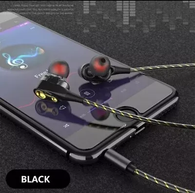 £4.30 • Buy New Magnetic Wired Stereo In-Ear Earphones Super Bass Dual Drive Microphone 