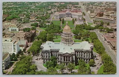 $2.29 • Buy Denver Colorado~Air View Of State Capitol & Civic Center~PM 1960~Vintage PC