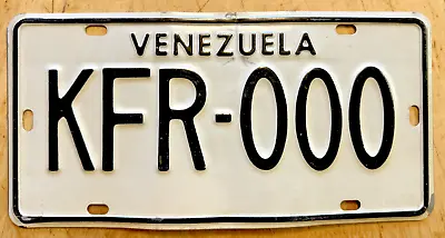 Rare! Venezuela Sample License Plate   Kfr 000   Caracas San Cristobal • $39.99