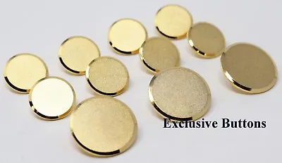 $19.99 • Buy Gold Metal Blazer Buttons Set - Plain Grain