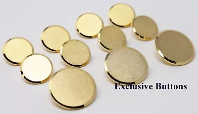 $19.99 • Buy Gold Metal Blazer Buttons Set - Plain Grain
