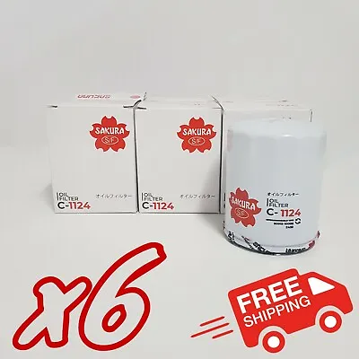 6x Pack Of Sakura C-1124 Oil Filters - Equivalent Of Ryco Z432 • $53