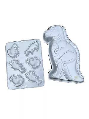 Wilton Partysaurus Dinosaur Cake Pan And Mini Cake Dinos • $15