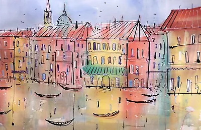 Watercolor Venice Painting Venice Decoration Venezia Italy Art Canal Gondole • $90