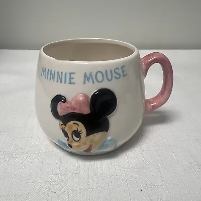 Vintage Minnie Mouse Walt Disney D-Handle Coffee Cup Mug 3D DisneyLand Japan • $15