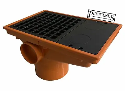 110mm Rectangular Waste Pipe Hopper Head With Grid - Underground Drainage • £15.39