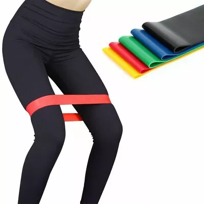 Resistance Bands Loop Set Of 6 Exercise Workout CrossFit Fitness Yoga Booty Band • $13.95