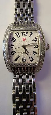 Michele Urban Petite~Diamond Bezel Stainless Steel Women's  Watch • $499.99