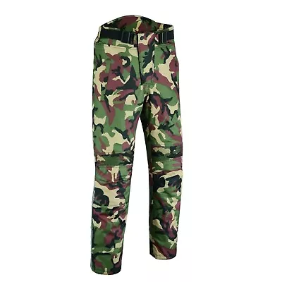 Warrior Motorcycle Cordura Textile Camouflage Waterproof Protective Trousers Men • £64.99