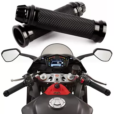 7/8” Motorcycle Rubber Hand Grips Handle Bar For Suzuki GSXR 600 750 1000 Honda • $13.99