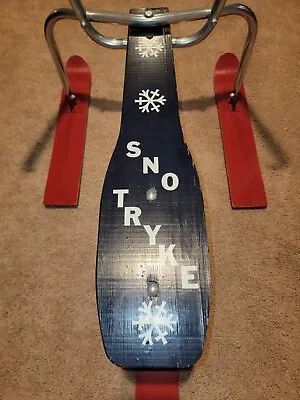 Sears Vintage Wooden Snow Sled Blue Red And White • $20
