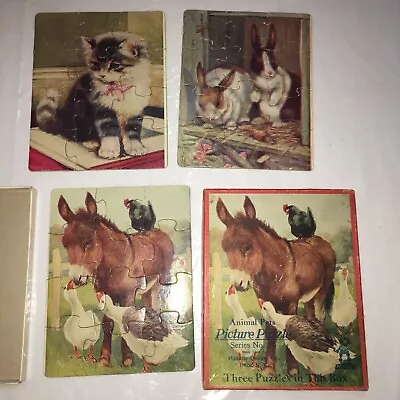 Vintage Madmar Picture Puzzle Animal Pets  Series 3 Puzzles With Box No. 308 • $49.99