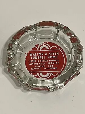 Carmi Illinois Walton & Stein Funeral Home & Ambulance Service Ashtray - Vintage • $39.95