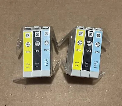 2 X 3 Pack Genuine Epson Black Cyan Yellow Ink Cartridges T0795 T0794 T0791 • $49.99