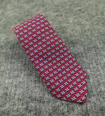 Vineyard Vines Tie Boys Red Pinwheels Pattern 100% Silk Preppy Made In USA Kids • $25