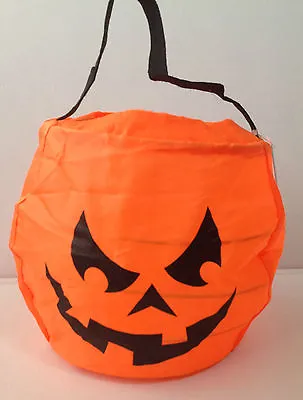 Pop Up Pumpkin Cauldron Light Weight Halloween Treat Bag Loot  • £2.49