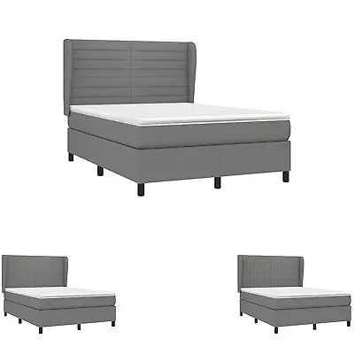 Box Spring Bed With Mattress Dark Grey Fabric Double/Queen Multi Models VidaXL • $720.99
