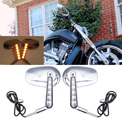 Motorcycle LED Side Mirrors Turn Signal For Harley Davidson V Rod Muscle VRSCF • $69.19