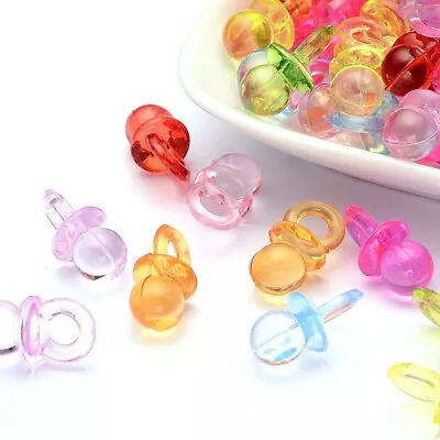 500g Transparent Pacifier Shape Acrylic Pendants Charms For DIY Craft 20x10x10mm • $20.60