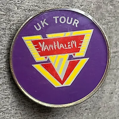  RARE Vintage 1980s VAN HALEN Enamel Badge UK Tour Pin Metal Logo Button Eddie  • $17.95