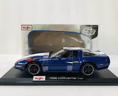 1/18 Maisto 1996 Chevrolet Corvette Coupe Blue Diecast Special Edition • $36.95