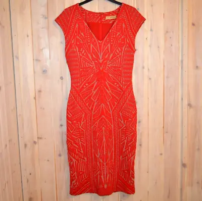 Marks & Spencer Per Una Speziale Size 6 Red Midi Dress Cruise Races Business • £12.82