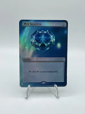 Mox Sapphire - Power Nine - Foil Custom Sticker On MTG Bulk Card. • $4.99