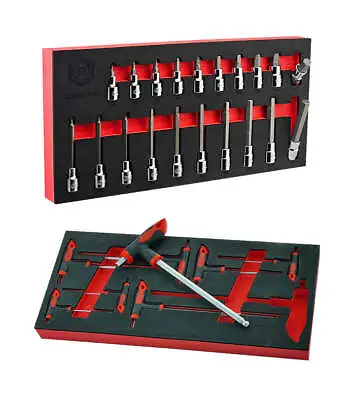 3/8  Standard & Long Allen Key Bit Socket Set + Free T-handle Hex Key Set • $74.71