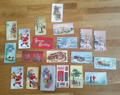 Lot Of  19 MCM Vintage Christmas Cards  50s MCM Ephemera Unused No Envelope • $34
