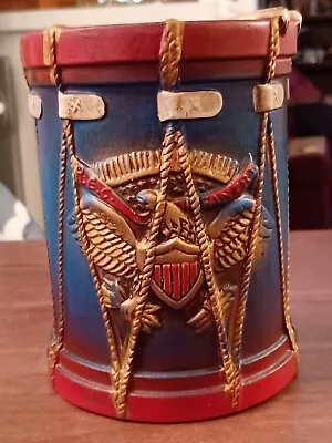 Vintage Patriotic Military Drum Bookend. Original Sticker Lego Japan 6  • $19