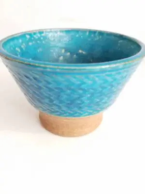 Vtg Mid Century NILS KAHLER Kähler Denmark Danish Pottery Blue Planter Pot Dish • $148.85