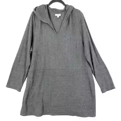 J. Jill Pullover Hoodie Sweater Women's XL Gray Solid Knit Stretch Long Sleeve  • $24