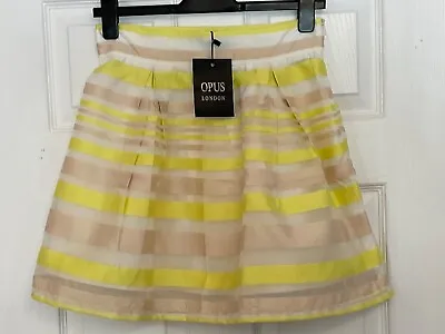 £5 • Buy BNWT Yellow / White Stripe Mini Skirt Size 10 Lightweight OPUS LONDON