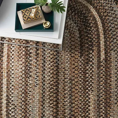 $116 • Buy Capel Rugs Habitat Soft Chenille Polyester Braided Oval Rug Stone Earthtones 740