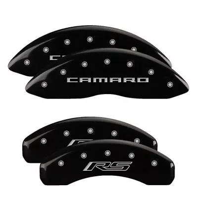 MGP Caliper Covers Set Of 4 Black Finish Silver Camaro / RS (Gen 5/6) • $289