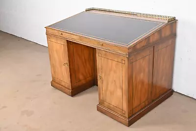 Baker Furniture Georgian Flame Mahogany Leather Top Slant Front Architect's Desk • $4500