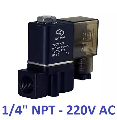 $15.99 • Buy 1/4  Plastic Fast Response Zero Differential Electric Solenoid Valve 220V AC